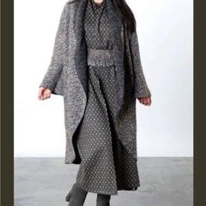 Bryn Walker Castagna Wrap Isle Skye Array Hues Shawl Coat Acrylic Wool Blend L